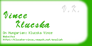 vince klucska business card